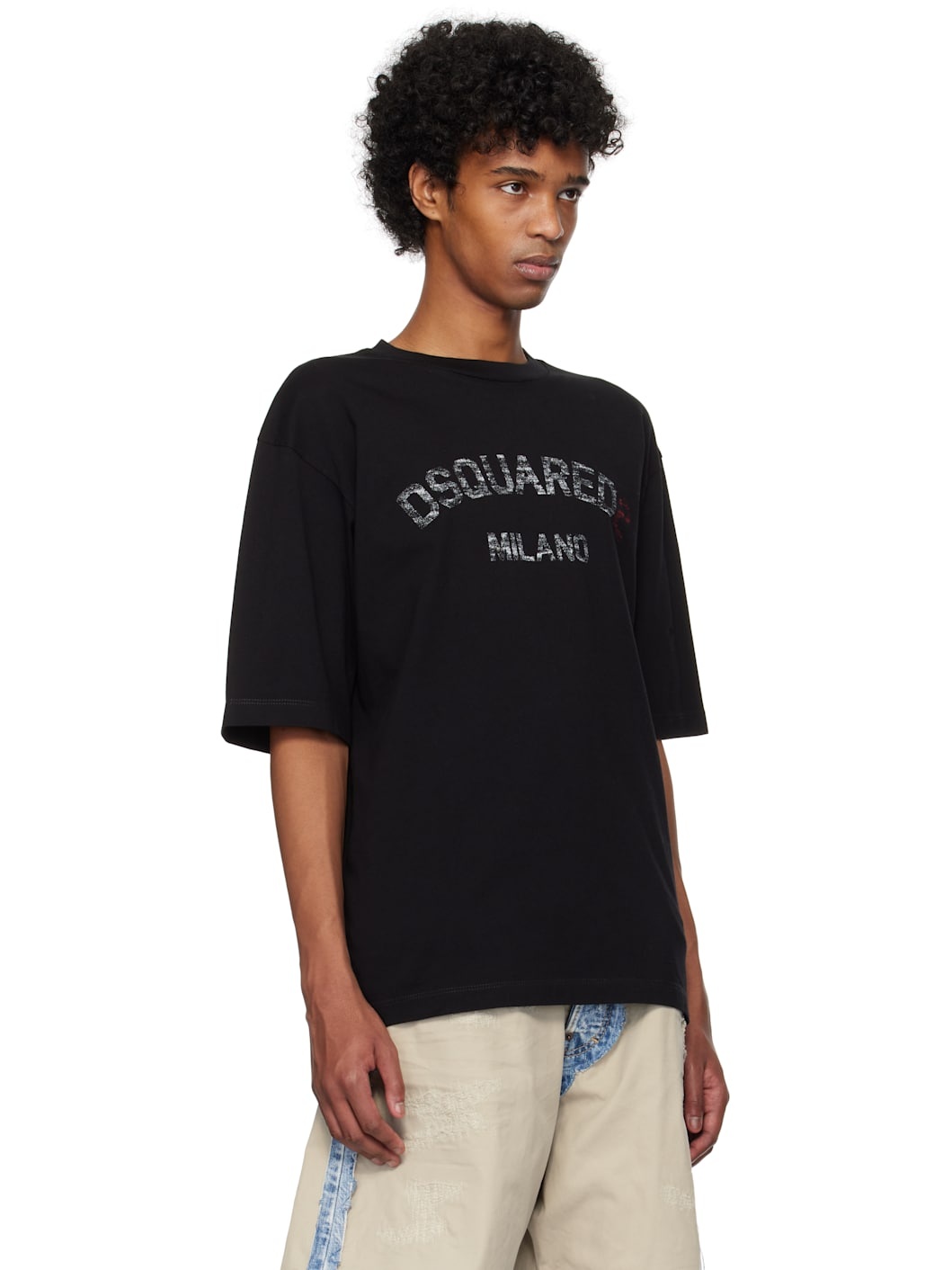 Black Loose Fit Faded Logo T-shirt - 2