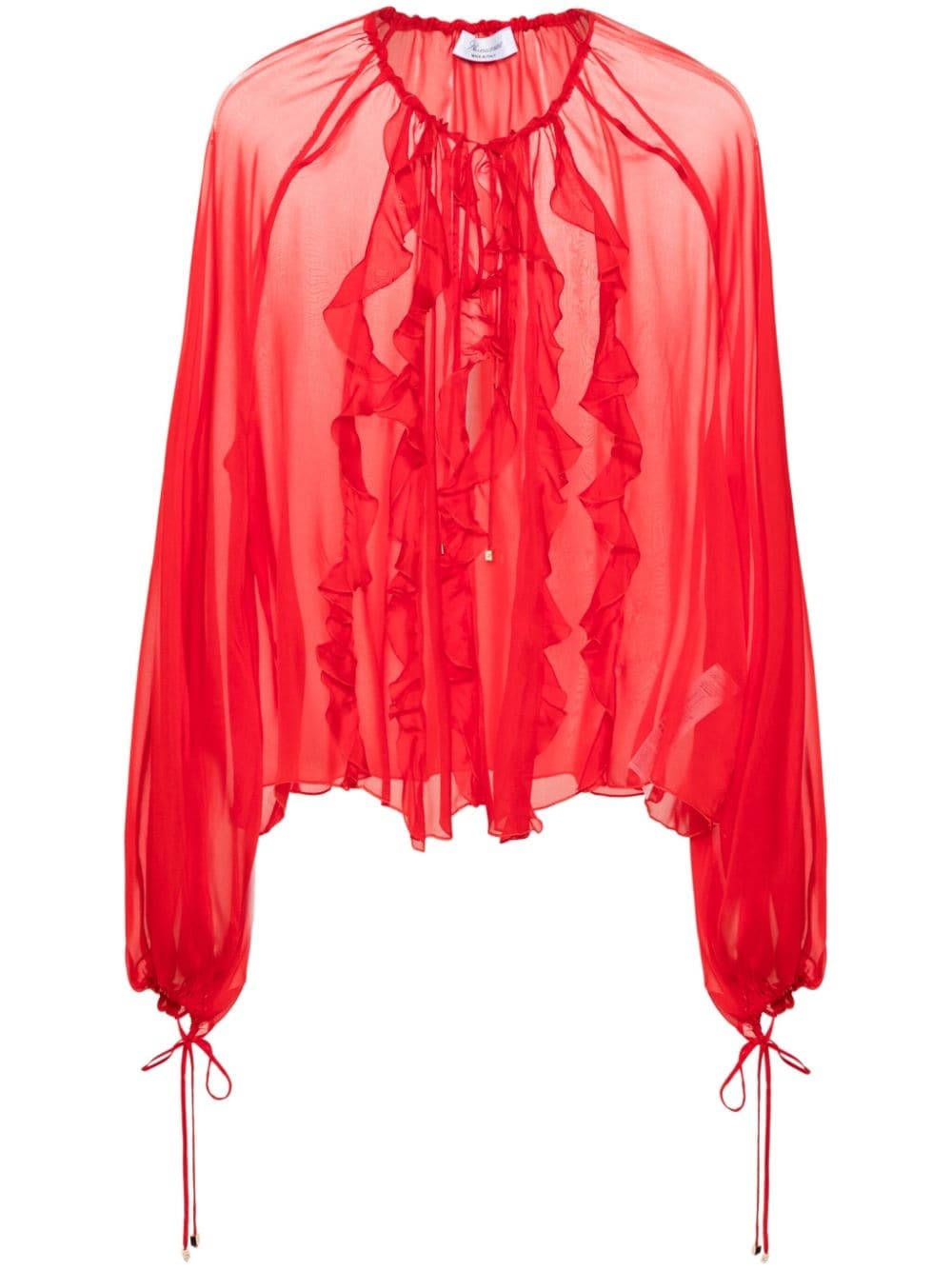 ruffle-detail silk blouse - 1