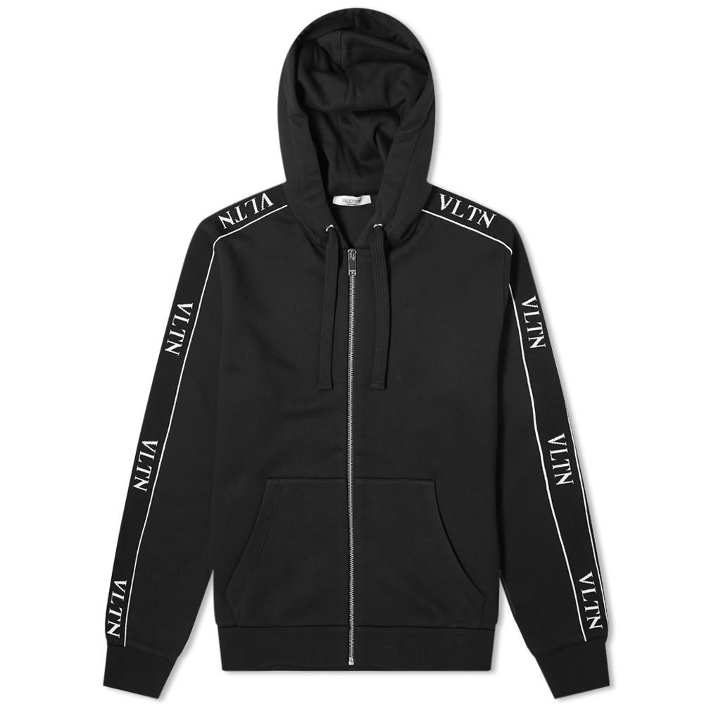 Valentino Zip Taped Logo Hoody - 1