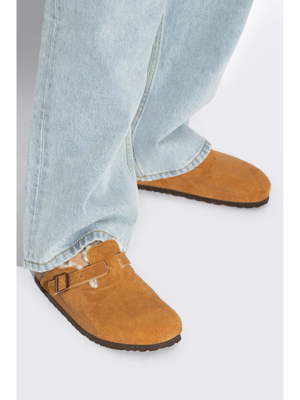 Tokio Shearling Suede Slippers - 6