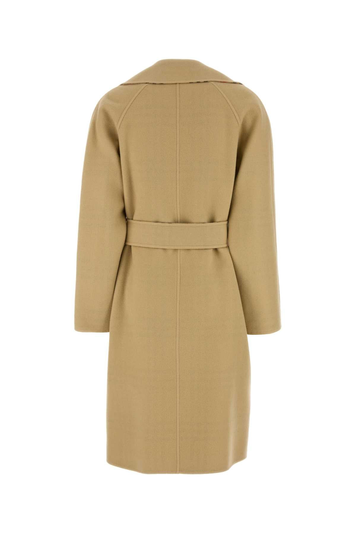 Burberry Women Beige Wool Reversible Coat - 2