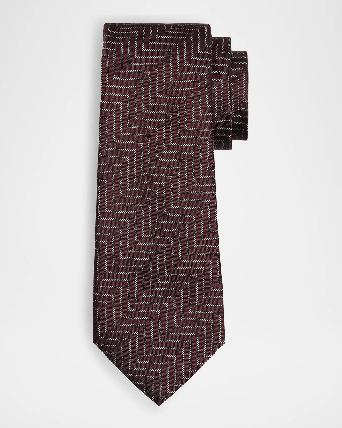Men's Chevron-Woven Silk Tie - 1