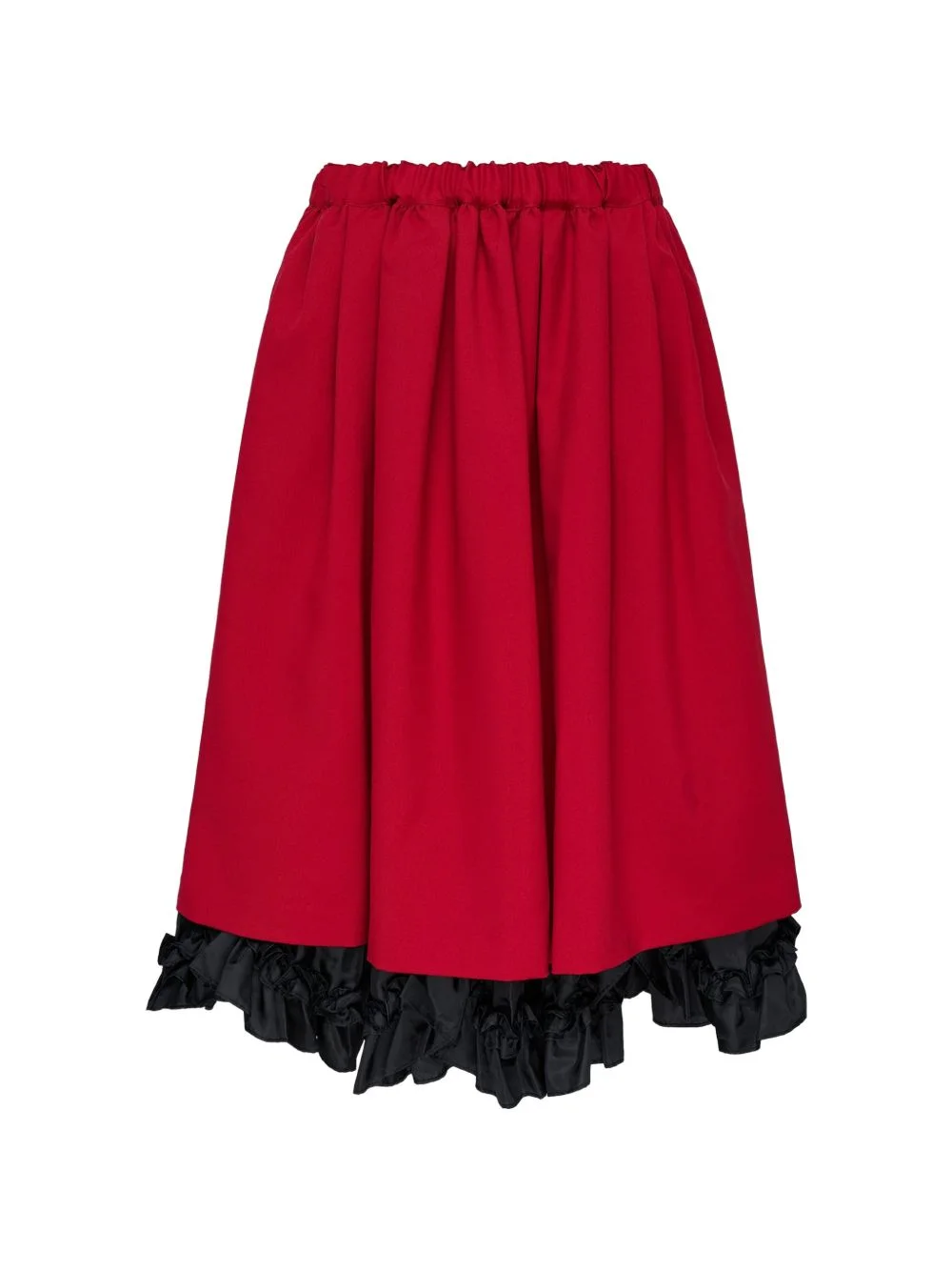 pleated ruffled midi skirt - 1