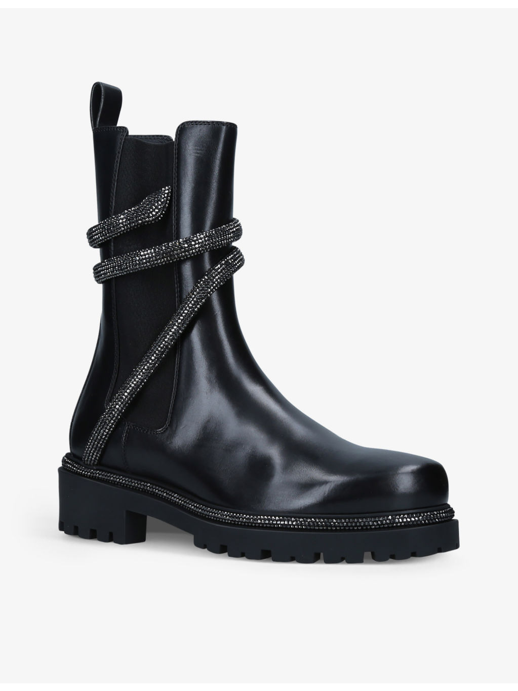 Cleo rhinestone-embellished leather boots - 3