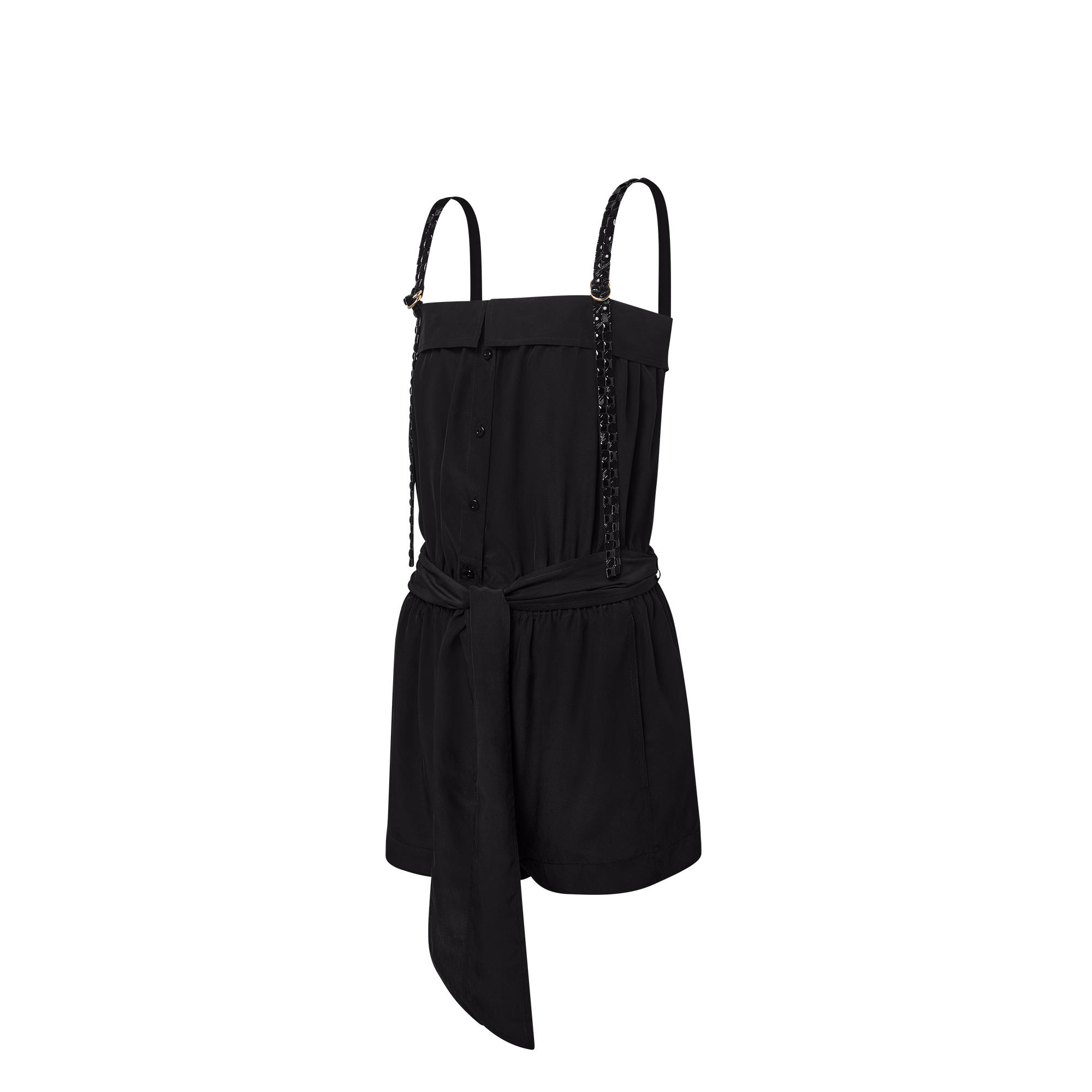 Damier Strap Silk Playsuit - 2