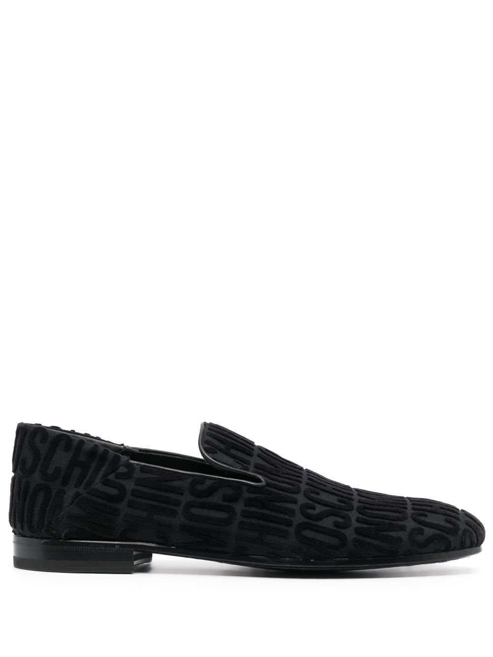 jacquard leather loafers - 1