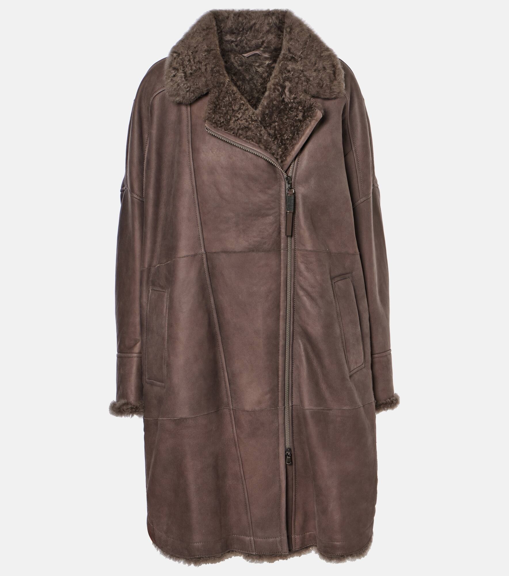 Shearling-lined leather coat - 1