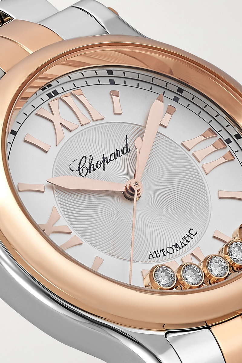 Happy Sport Automatic 33mm 18-karat rose gold, stainless steel and diamond watch 5