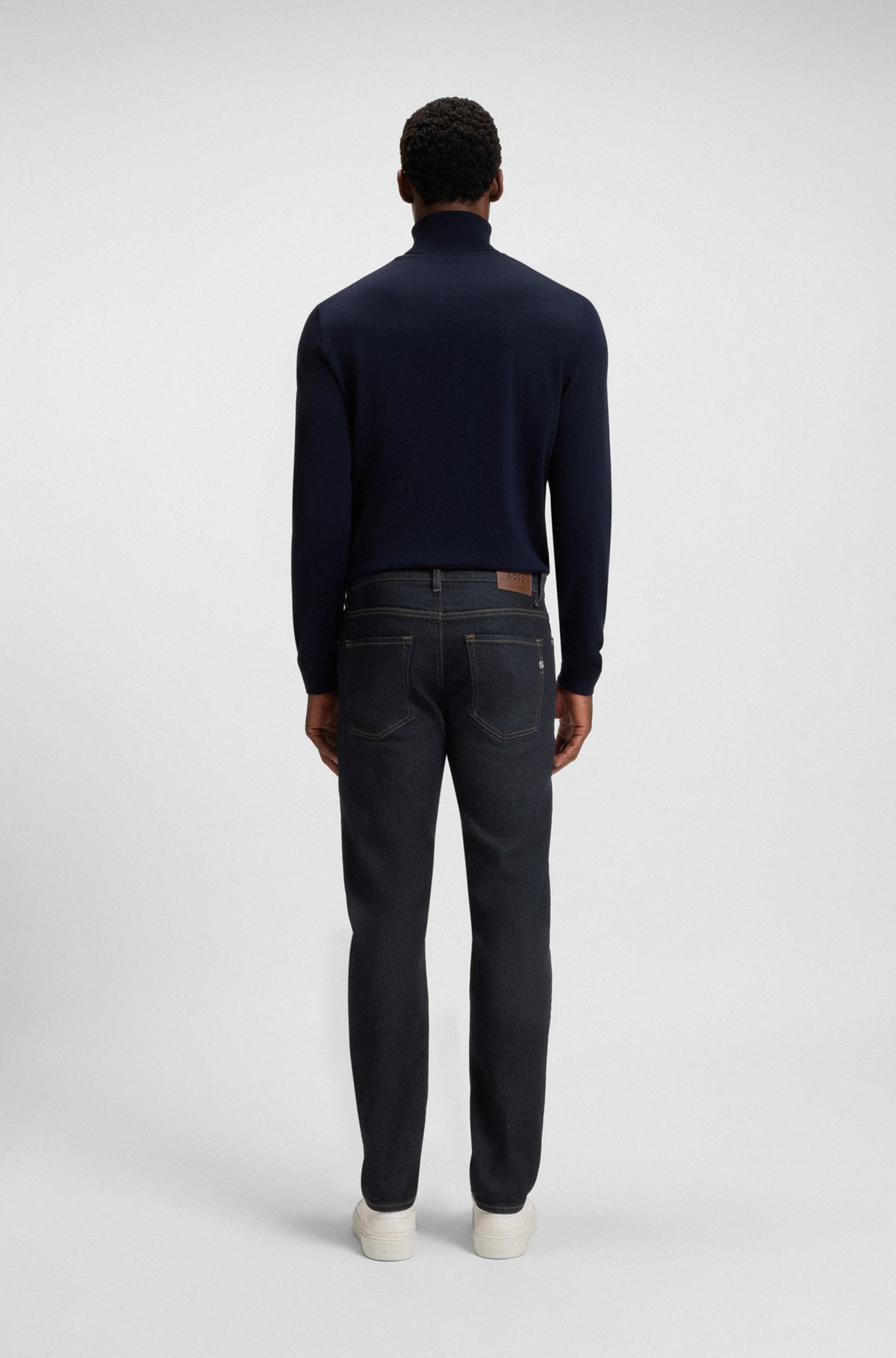 DELAWARE SLIM-FIT JEANS IN DARK-BLUE COMFORT-STRETCH DENIM - 4
