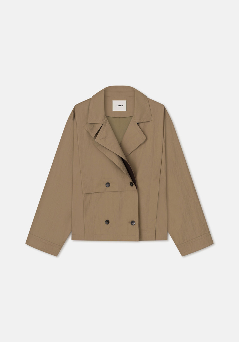 CORAL Leather panelled technical jacket 1