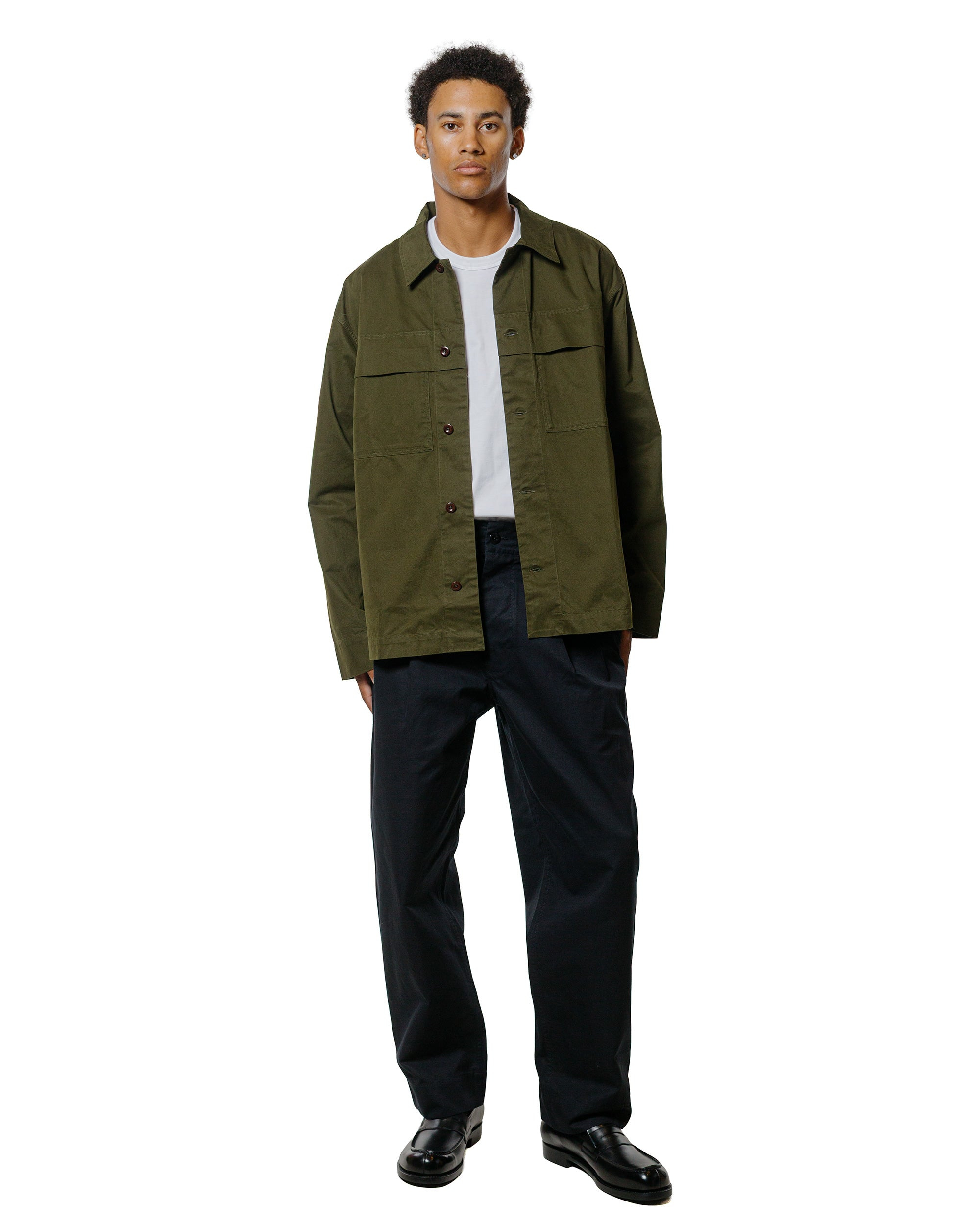 MHL Storm Flap Shirt Brushed Cotton Twill Seaweed - 4
