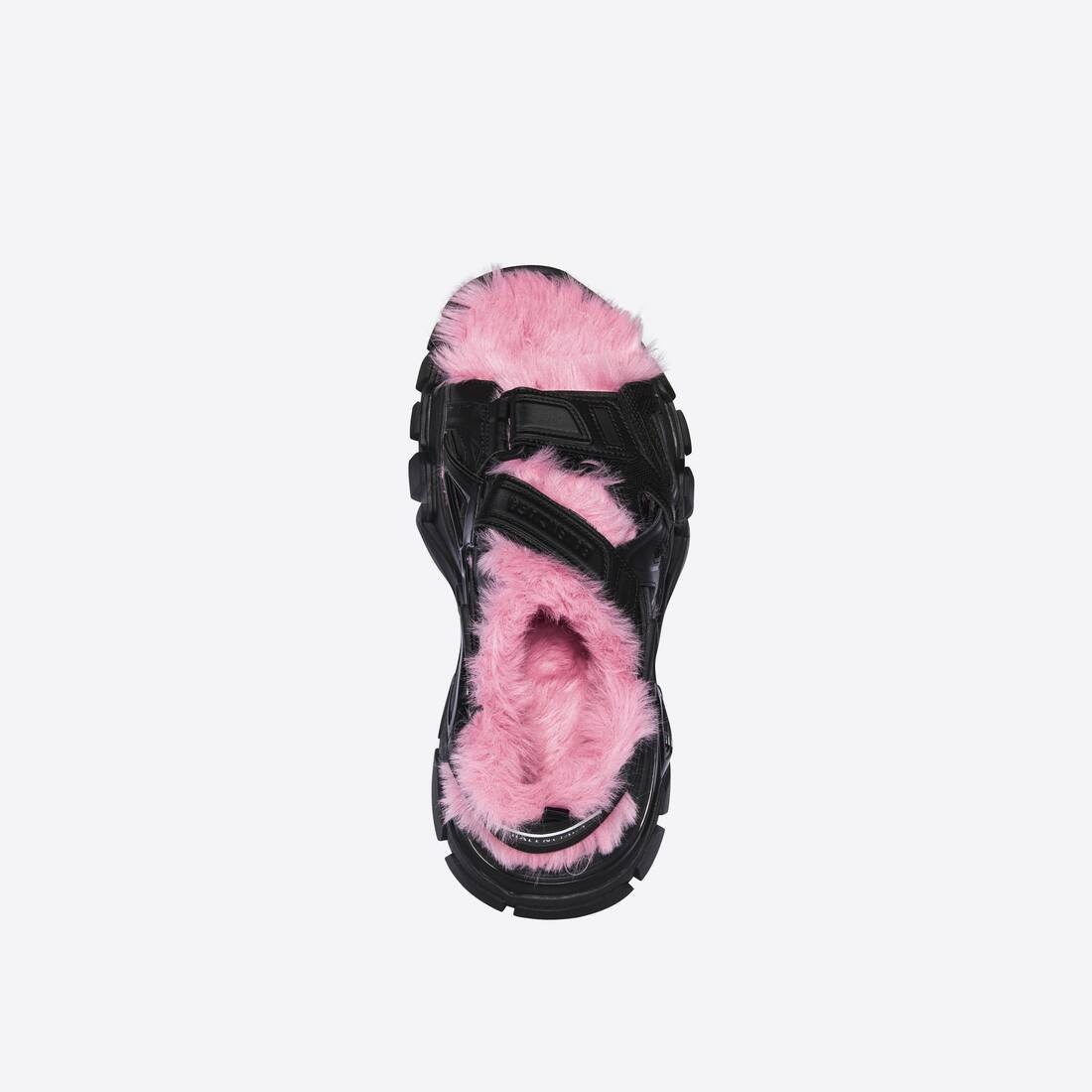 Women's Track Sandal Fake Fur in Black - 5