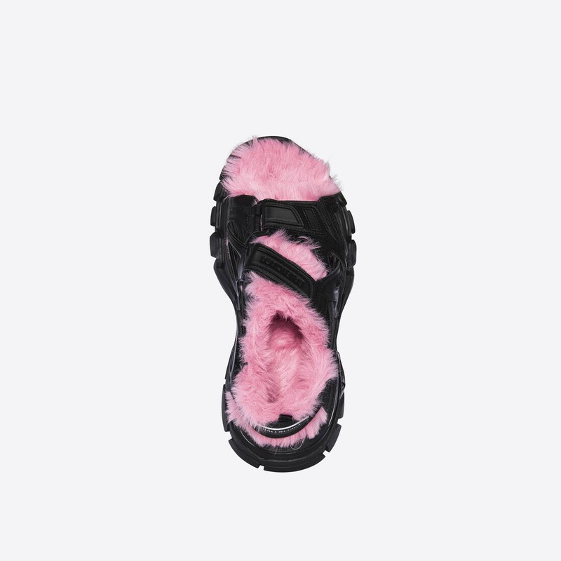 Women's Track Sandal Fake Fur in Black 5