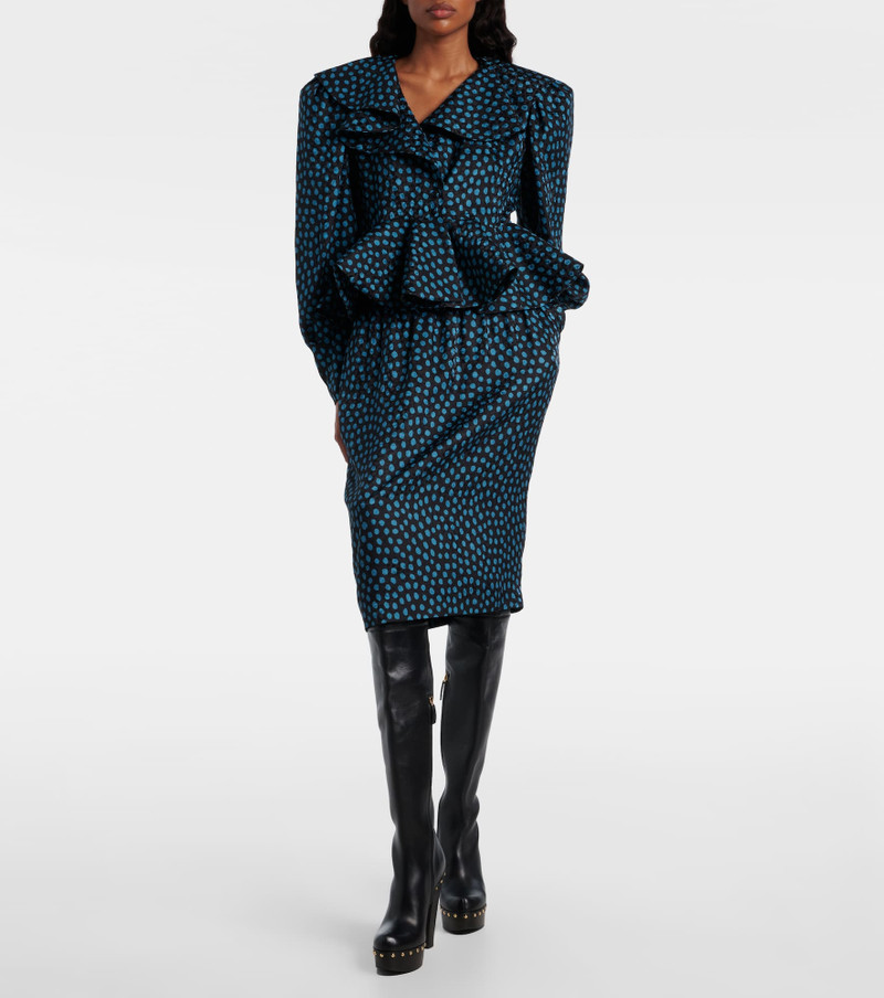 Chloé Polka-dot peplum silk jacquard top outlook