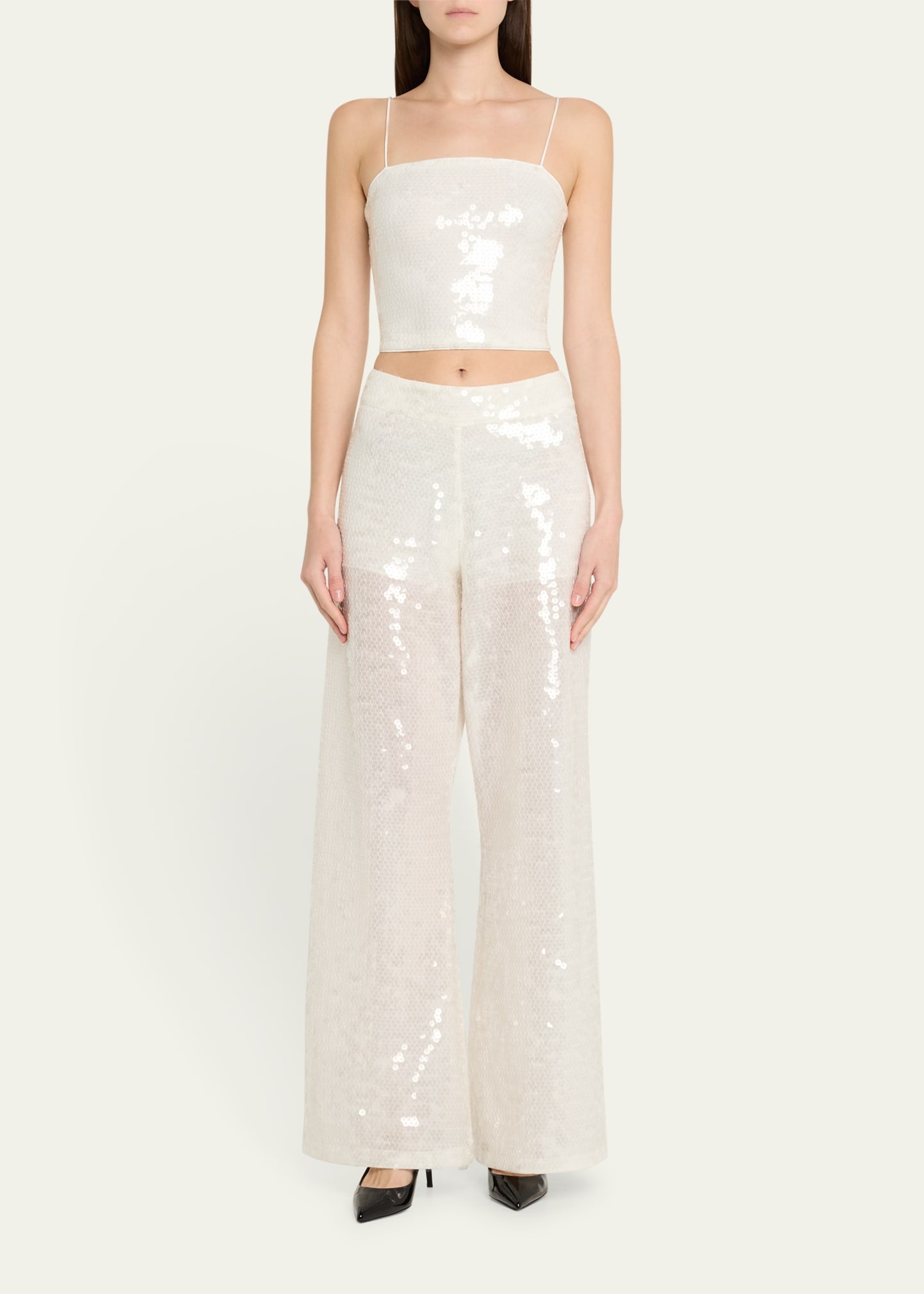 Ceresi Sequined Spaghetti-Strap Bandeau Top - 2
