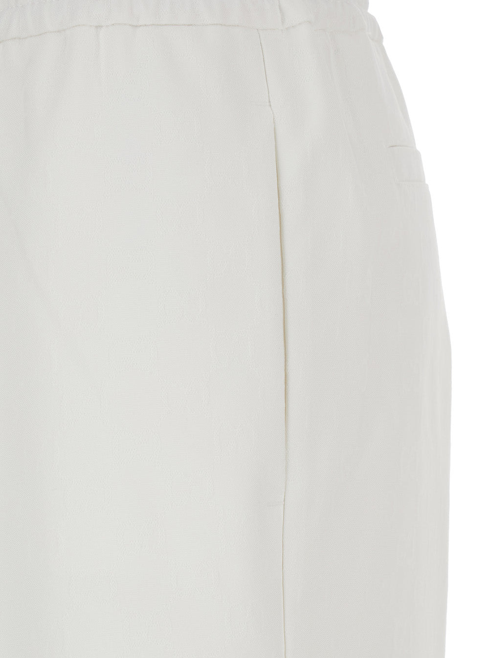 Gucci Women White Pants With Elastic Drawstring Waist In Tech Fabric Woman - 3