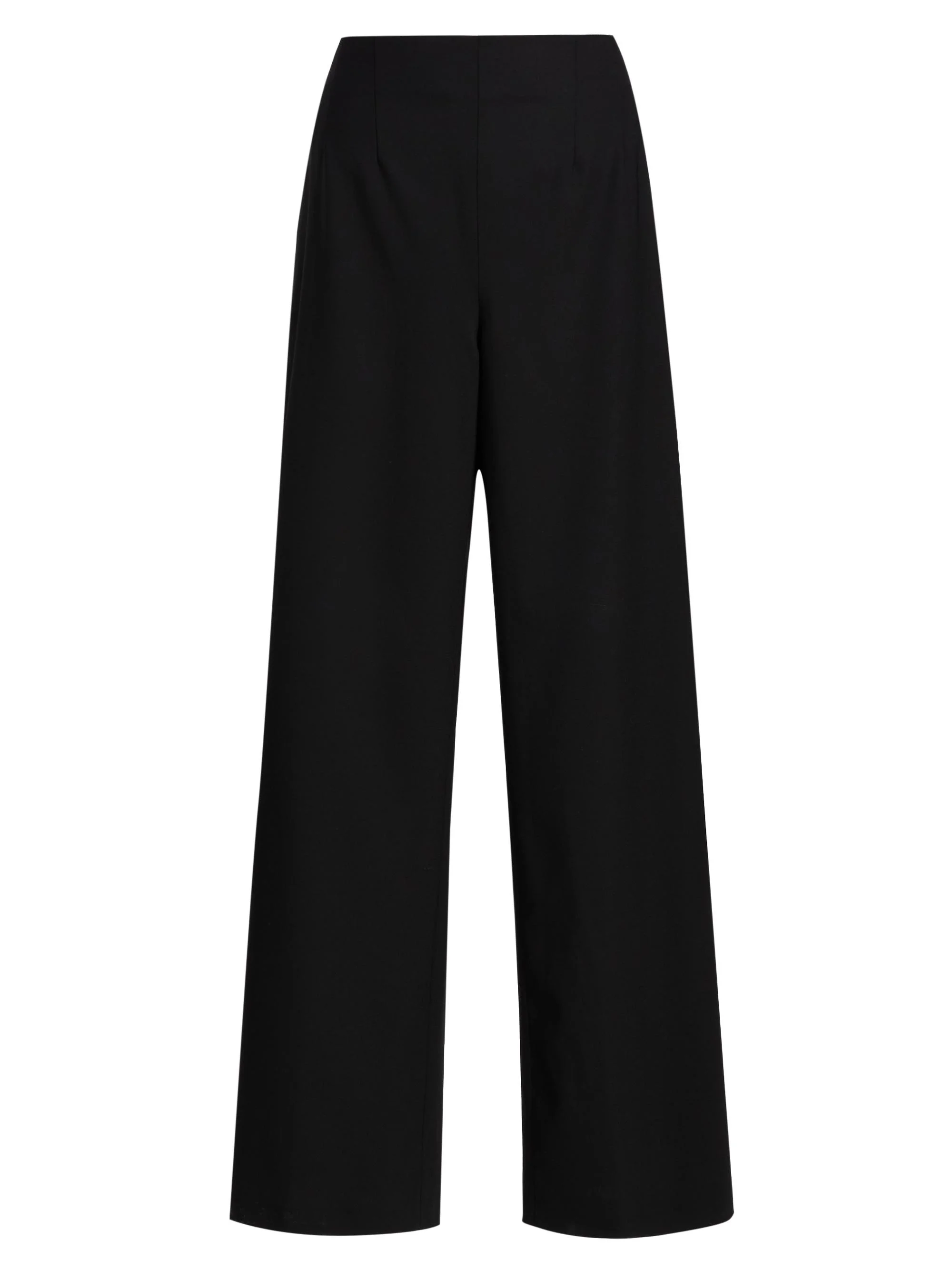 Women's Stretch-Wool Tailored Pants - Black - 1