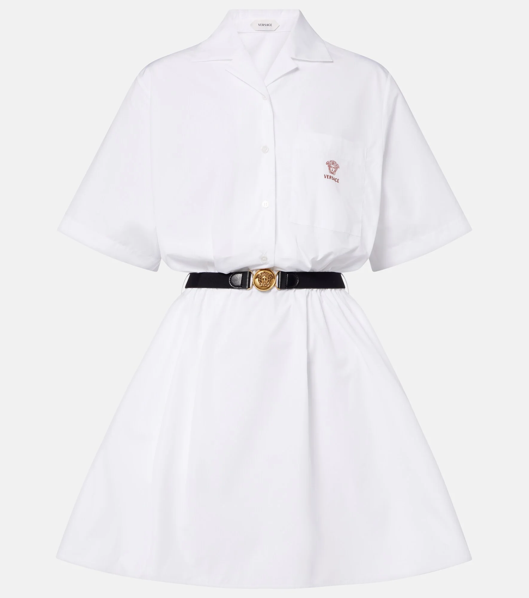 Belted cotton poplin minidress - 1