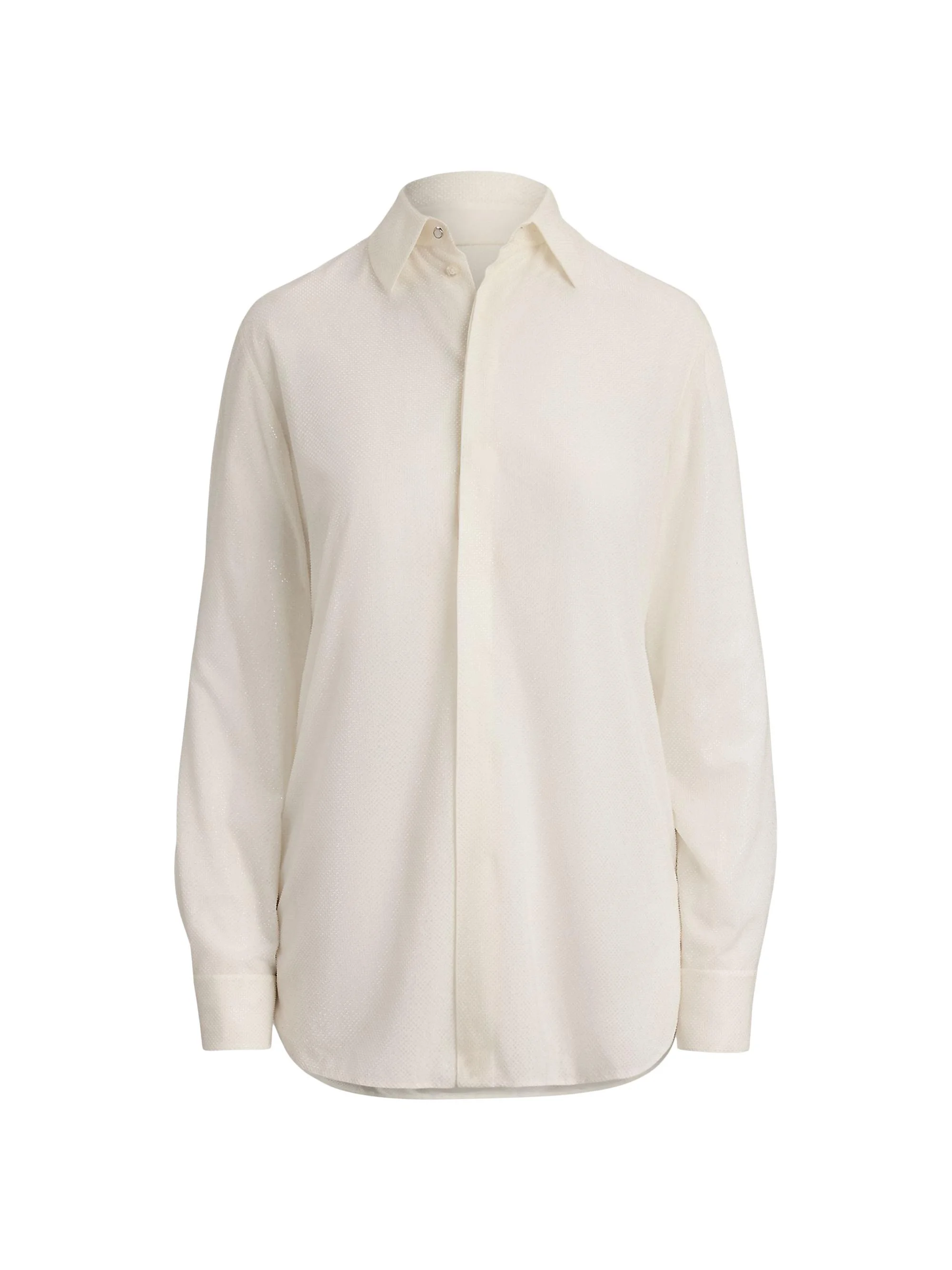 Women's Adrien Silk Relaxed-Fit Shirt - Cream - 1