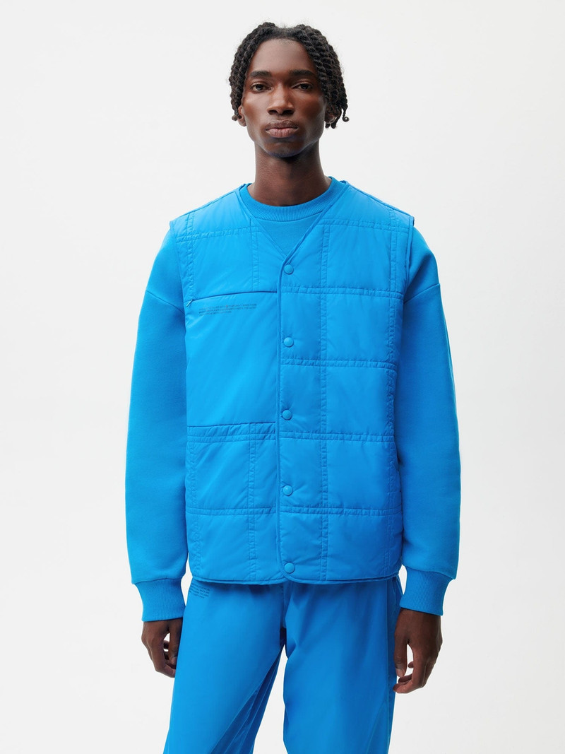 PANGAIA Mens Flower-Warmth Quilted Gilet - Cerulean Blue outlook