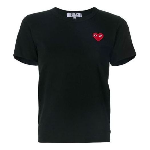 (WMNS) COMME des GARCONS PLAY Basic T-Shirt Red Emblem 'Black' P1T107-1 - 1