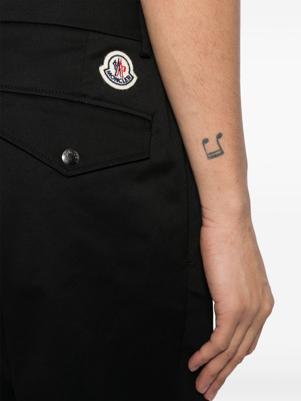 logo-appliquÃ© poplin trousers - 5