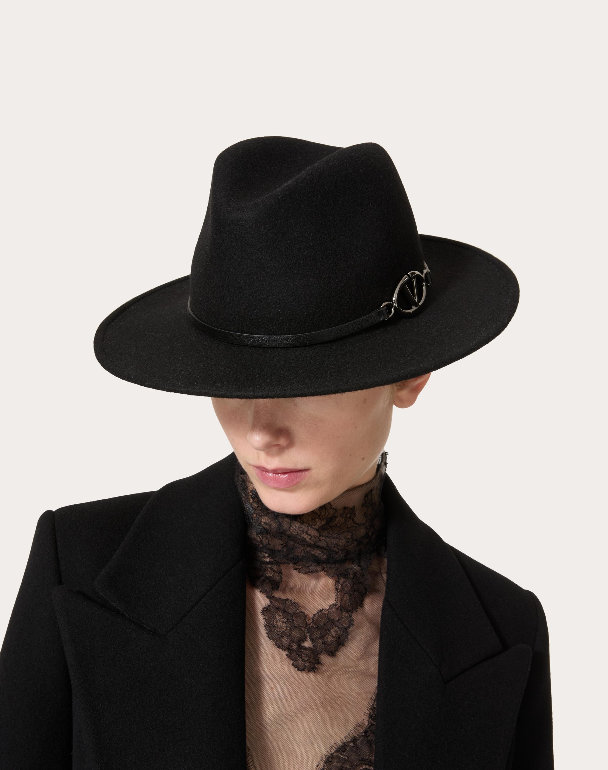 VLOGO THE BOLD EDITION MERINO WOOL AND LEATHER FEDORA HAT - 5
