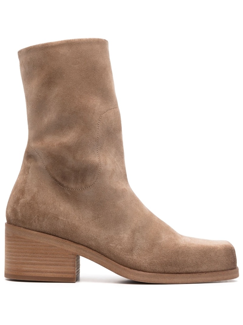 block-heel suede ankle boots - 1