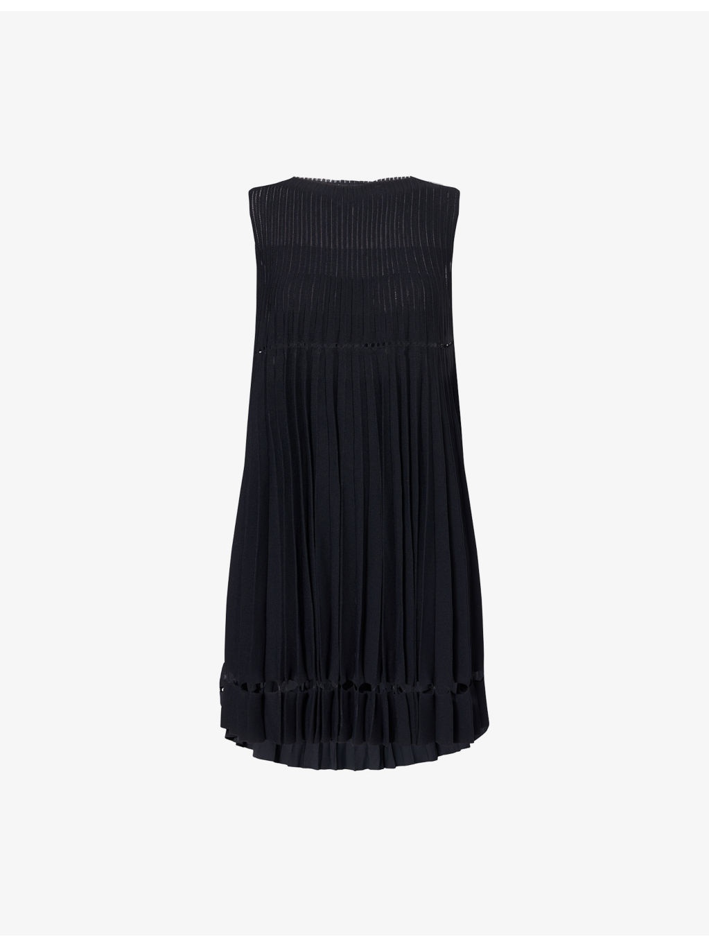 Pleats A-Line Knitted Mini Dress - 1