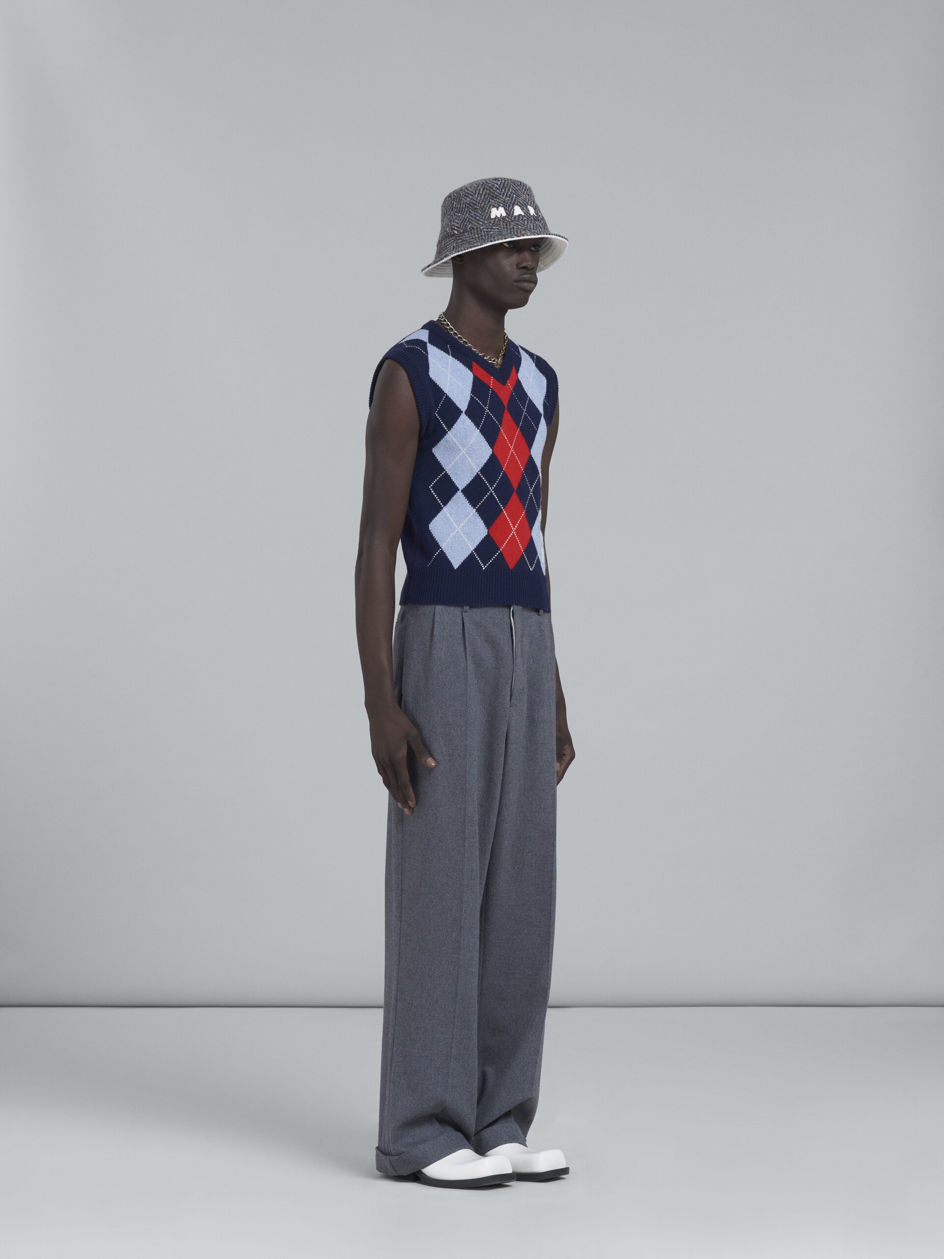 GREY TUXEDO-STYLE PANTS - 5