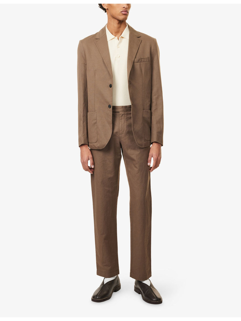 Sunspel Slim-Leg Cotton And Linen Trousers outlook