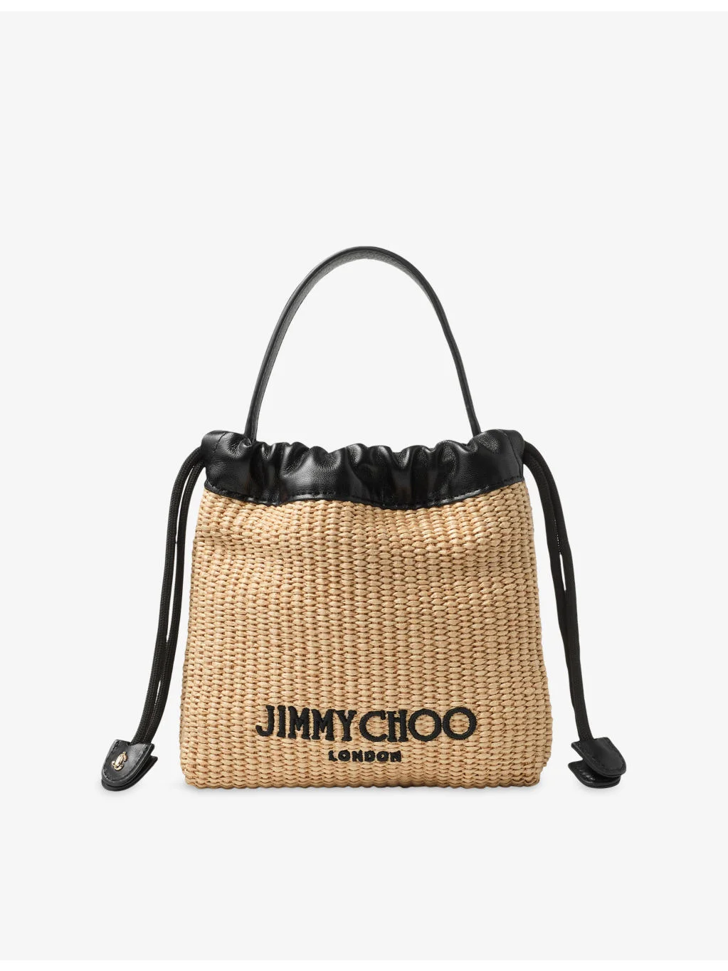 Drawstring Soft Raffia Pouch - 1