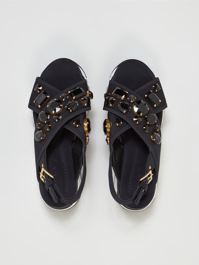 BLACK WEDGE IN TECHNICAL FABRIC - 4