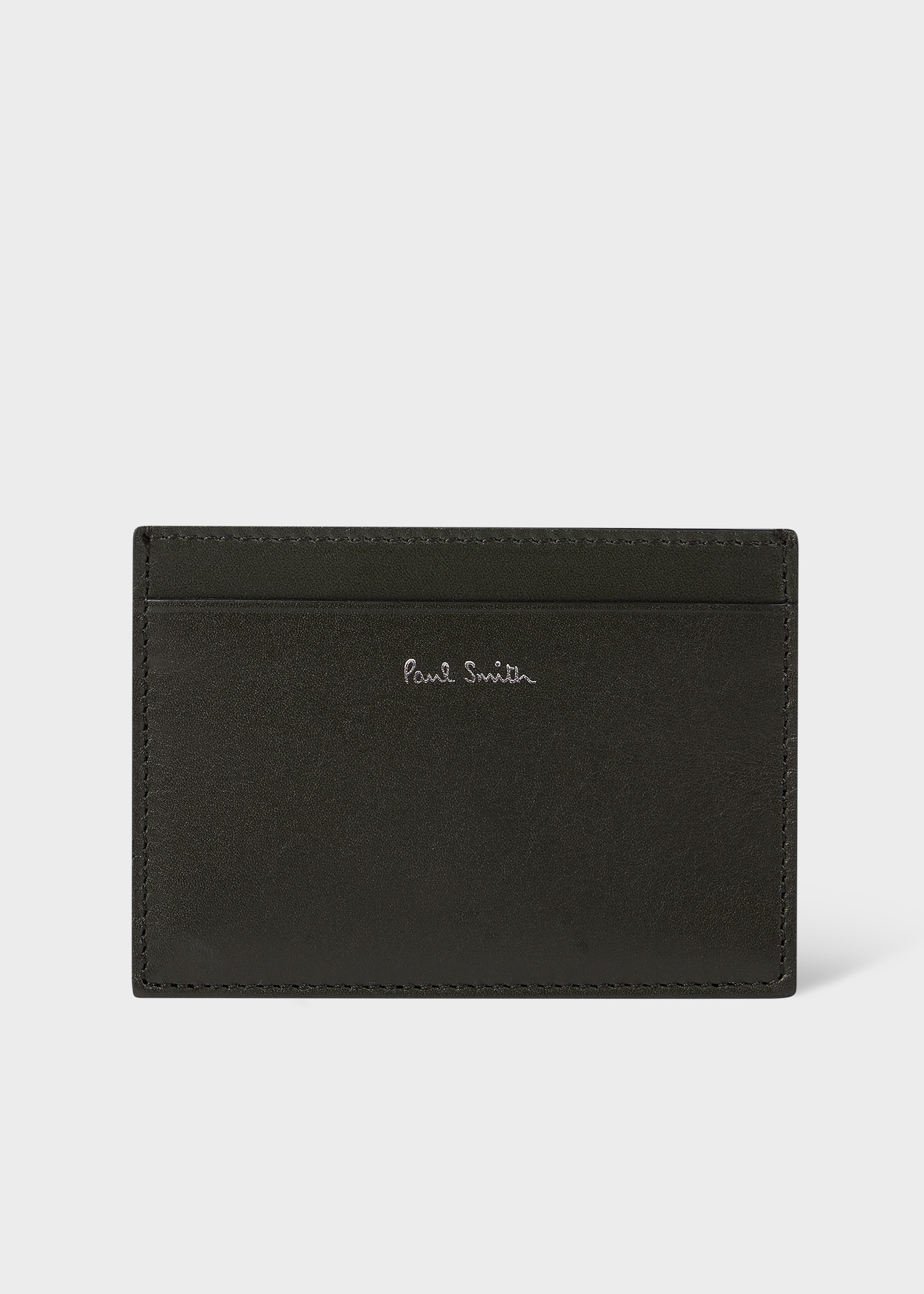 Dark Green Leather Card Holder - 1