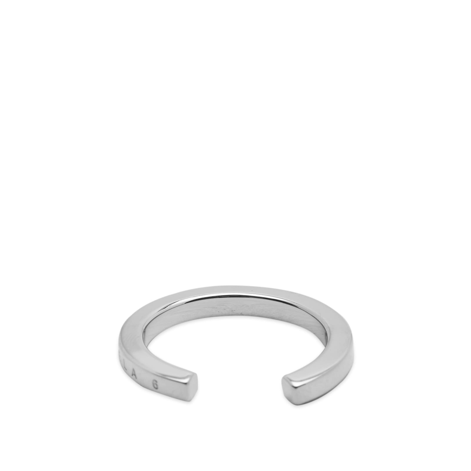 MM6 Maison Margiela Slim Text Logo Ring - 3