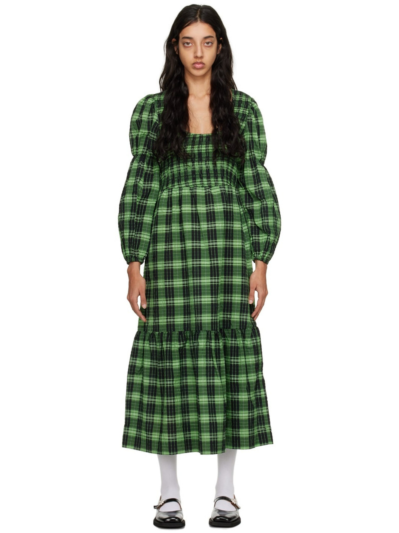 Green Check Midi Dress 1