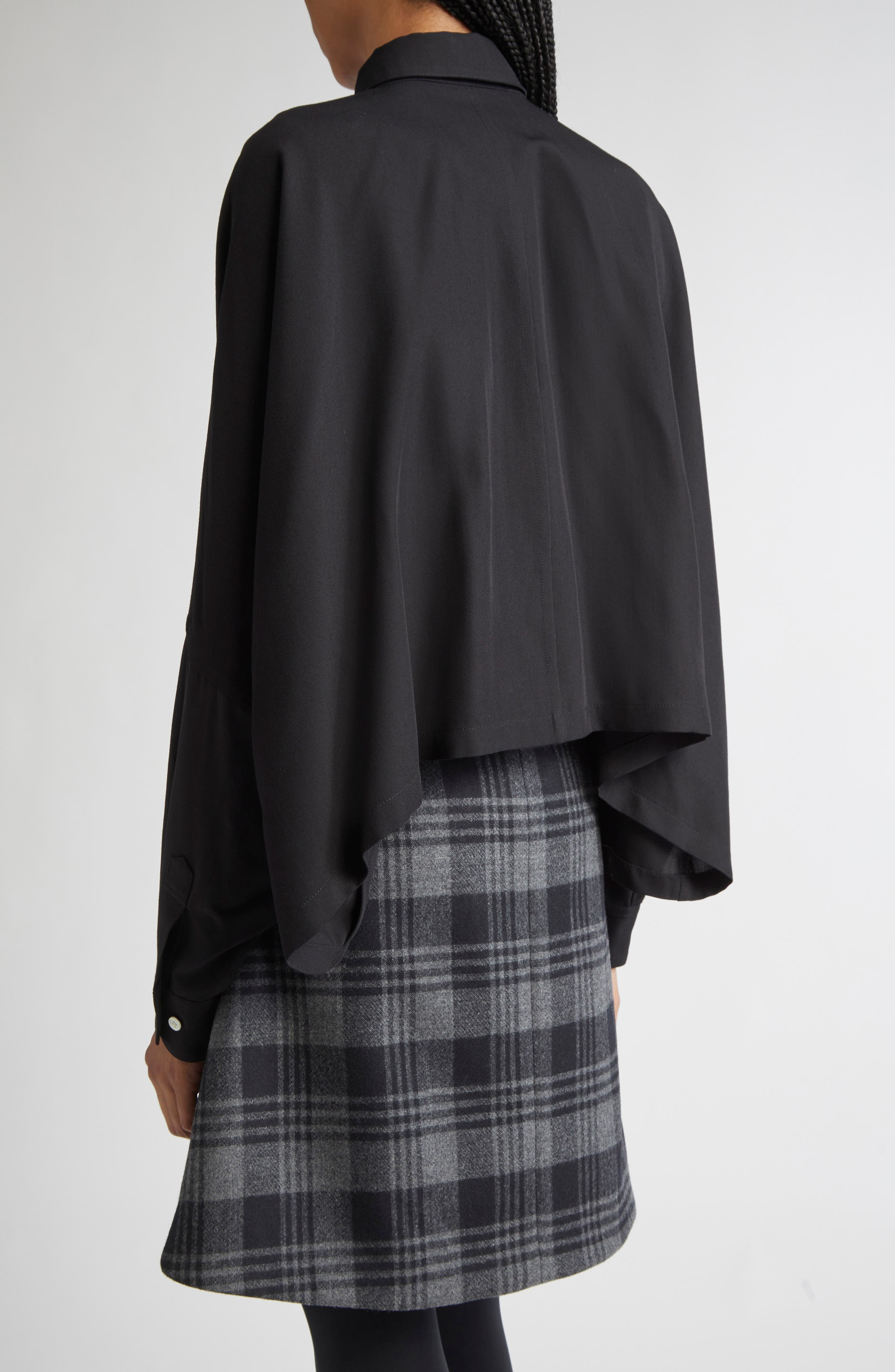 Proenza Schouler Zad Classic Twill Button-Up Top in Black at Nordstrom - 3