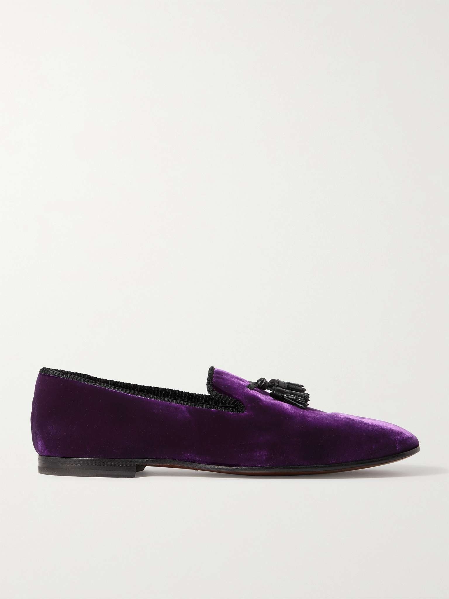 William Tasselled Leather-Trimmed Velvet Loafers - 1