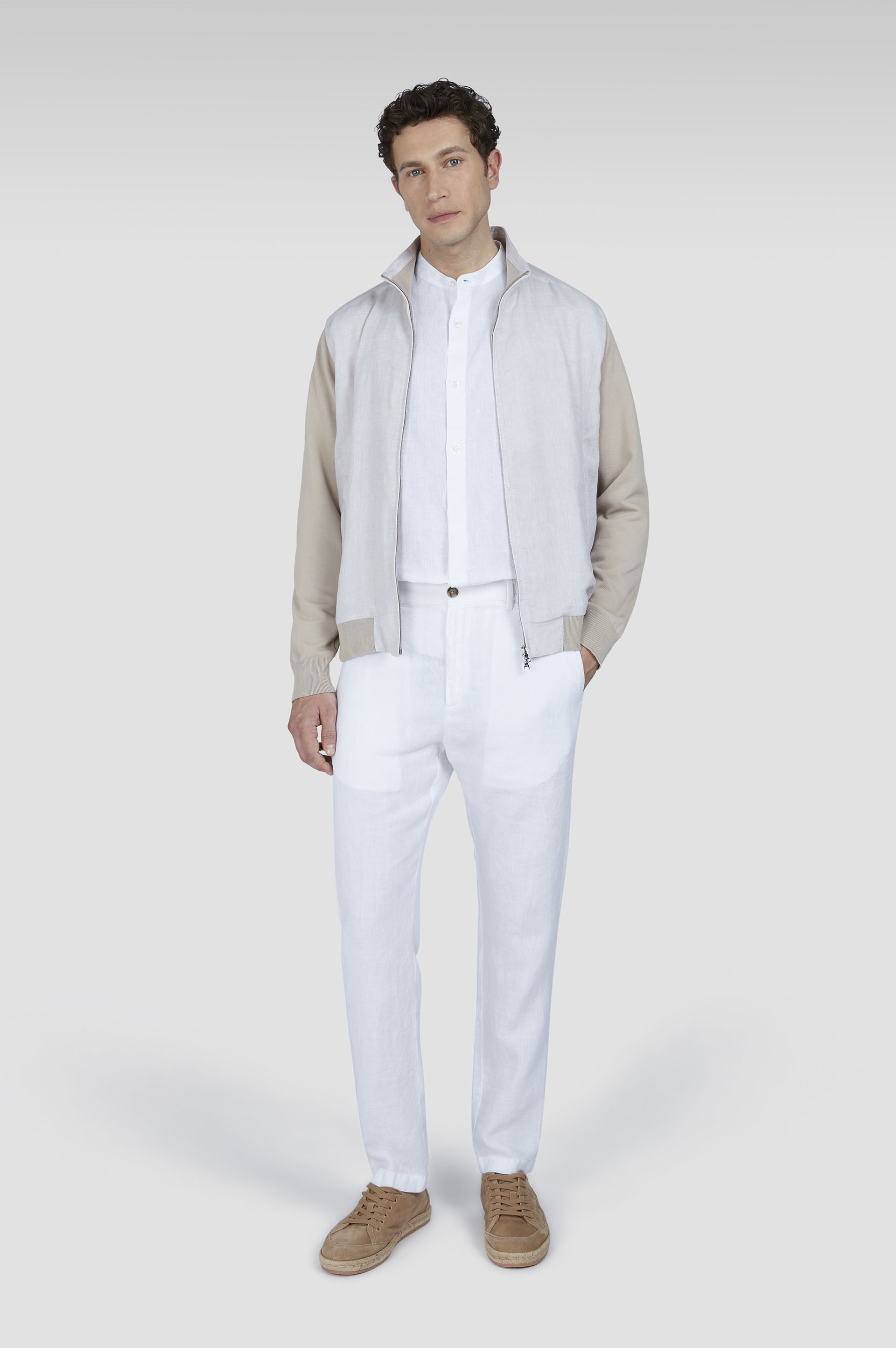 LINEN CHINO PANTS WITH DRAWSTRING - 2