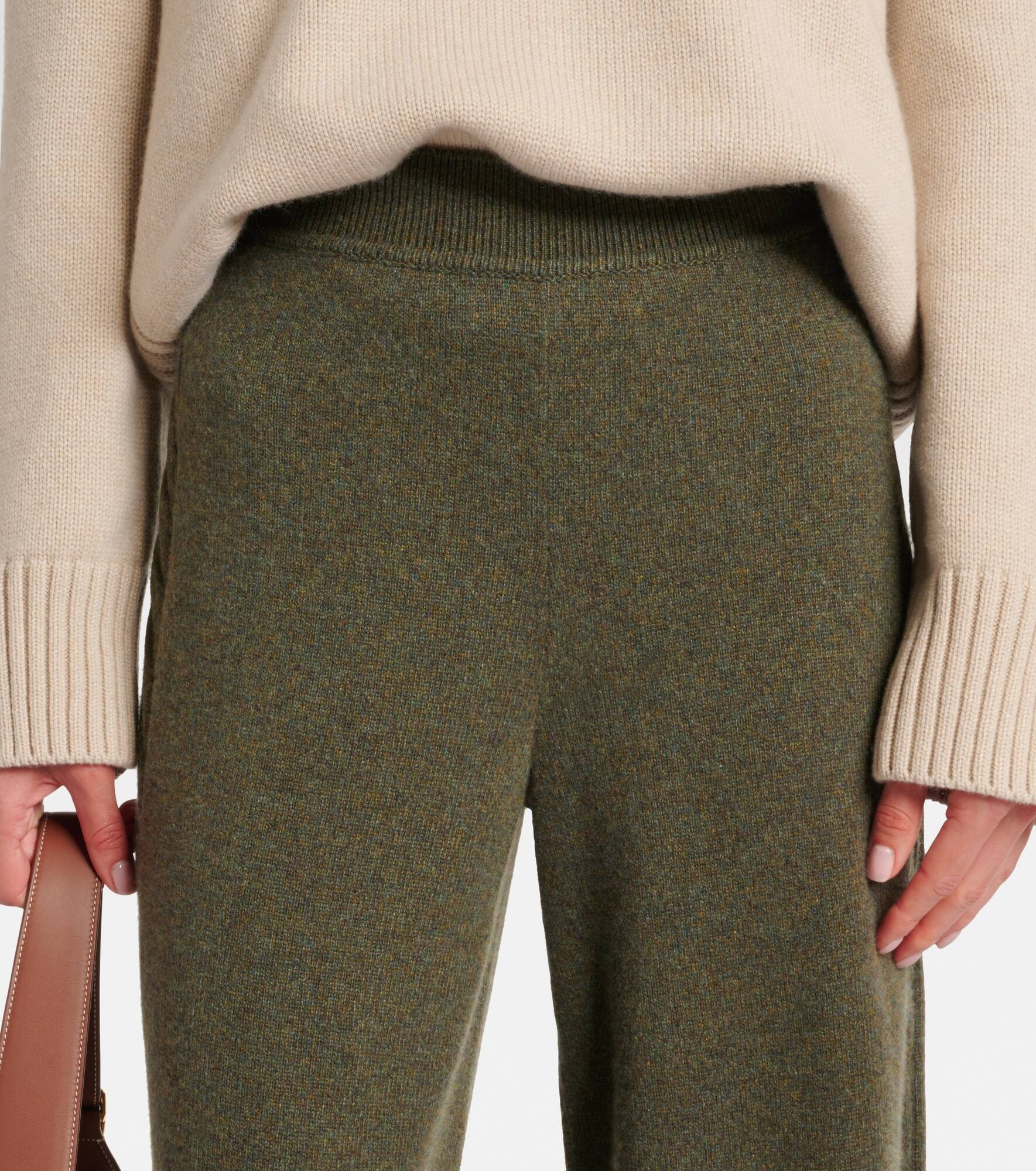 Loro Piana Napier cashmere wide-leg pants | REVERSIBLE