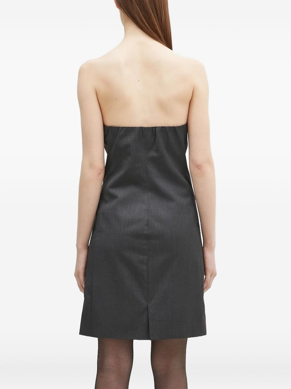 strapless button-front mini dress - 3