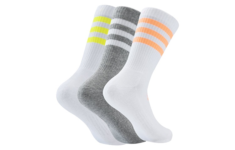 adidas Meias 3-Stripes 3 Pares 'White Grey' HI3434 - 2