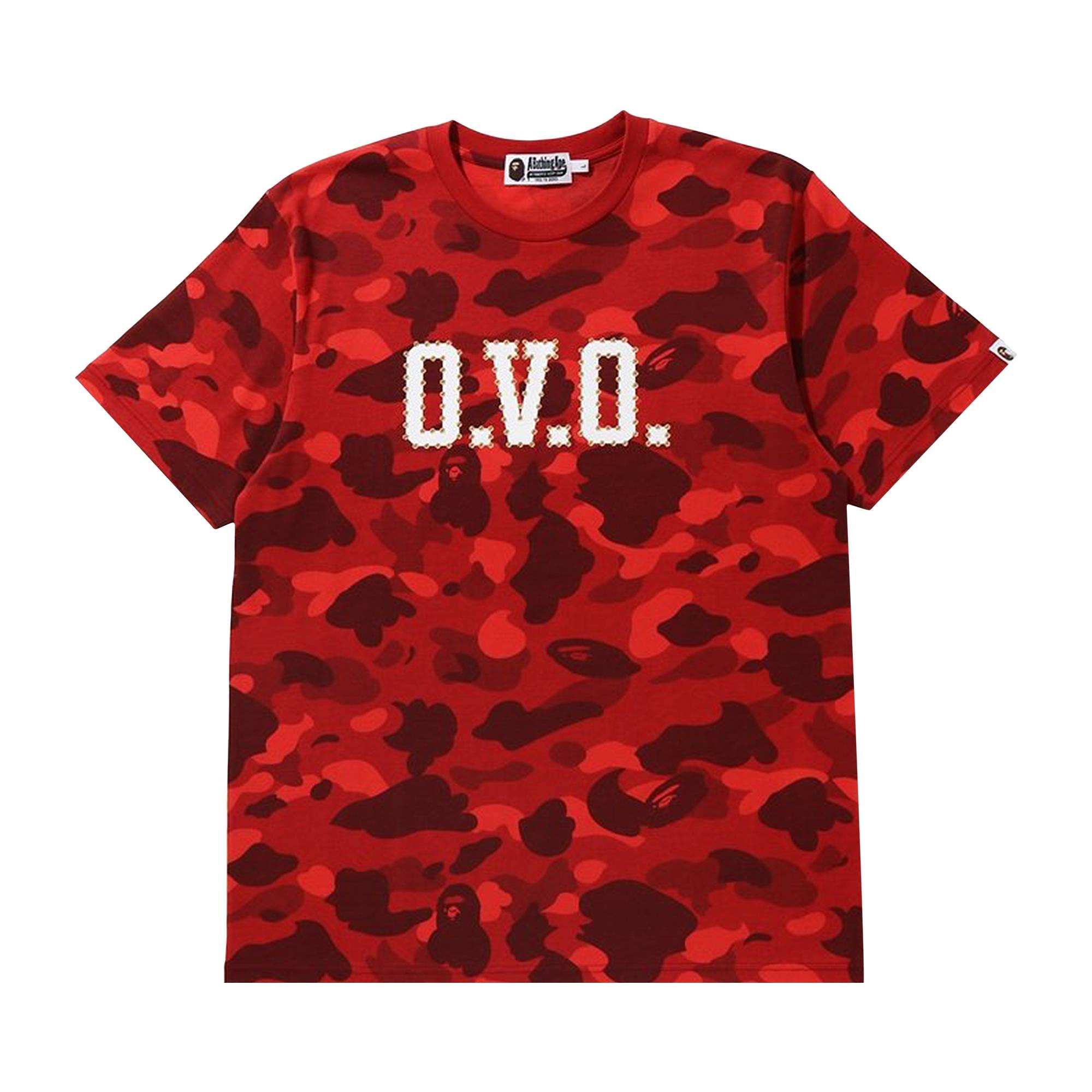 BAPE x OVO Color Camo Tee 'Red' - 1