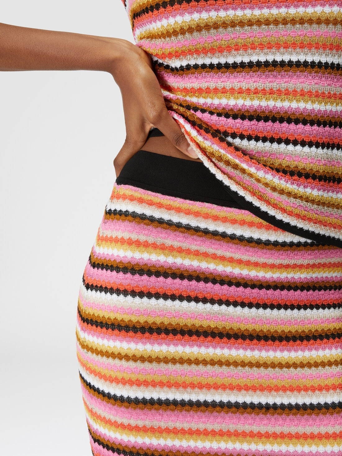 Zigzag cotton and viscose midi skirt - 5