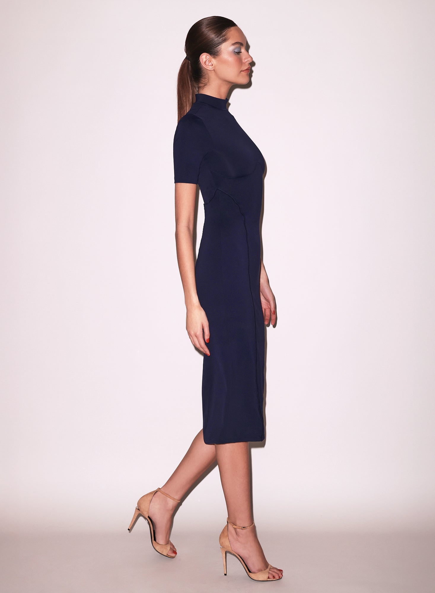 Jersey Mock Neck Dress - 3