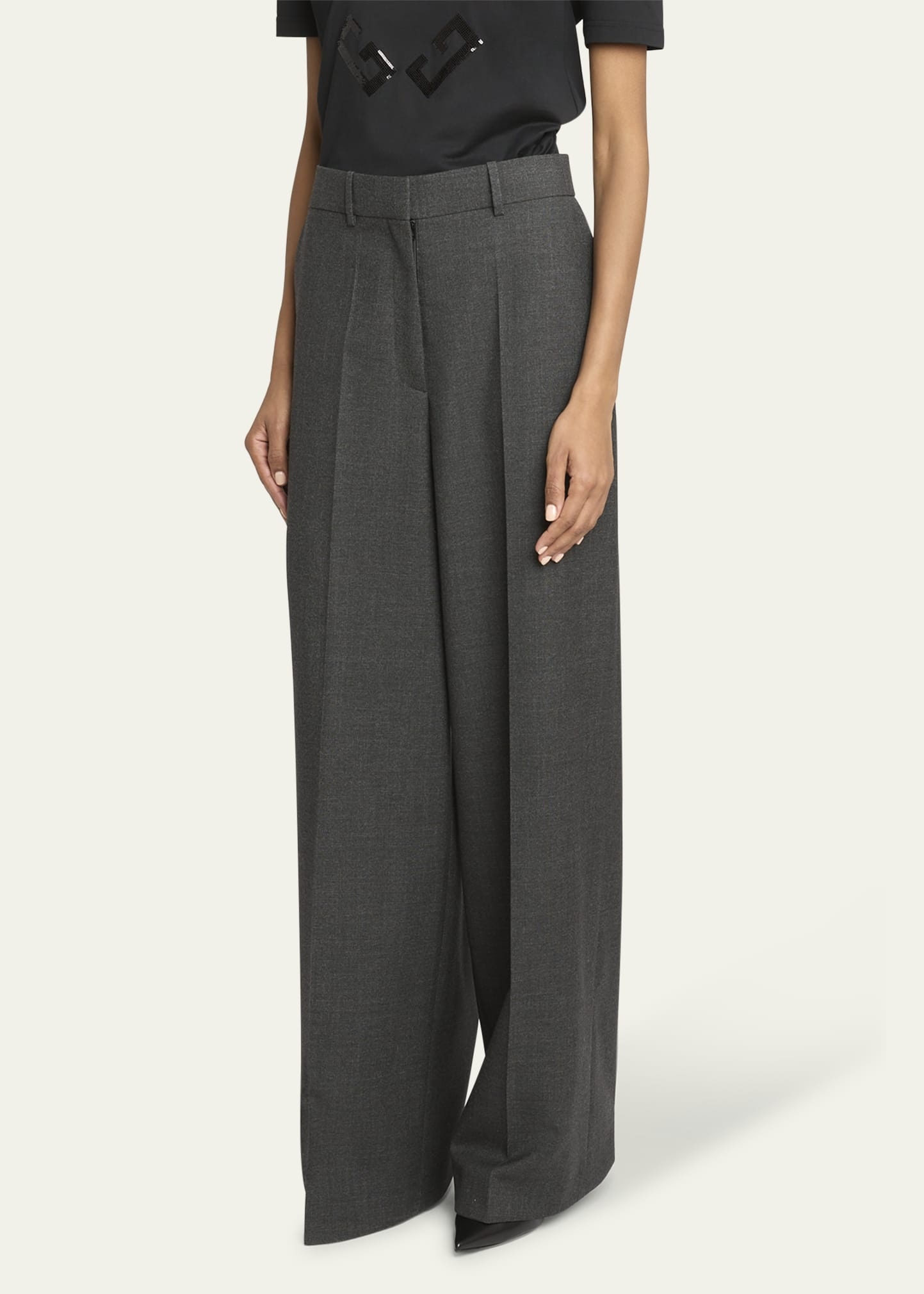 Tailored Straight-Leg Wool Trousers - 4