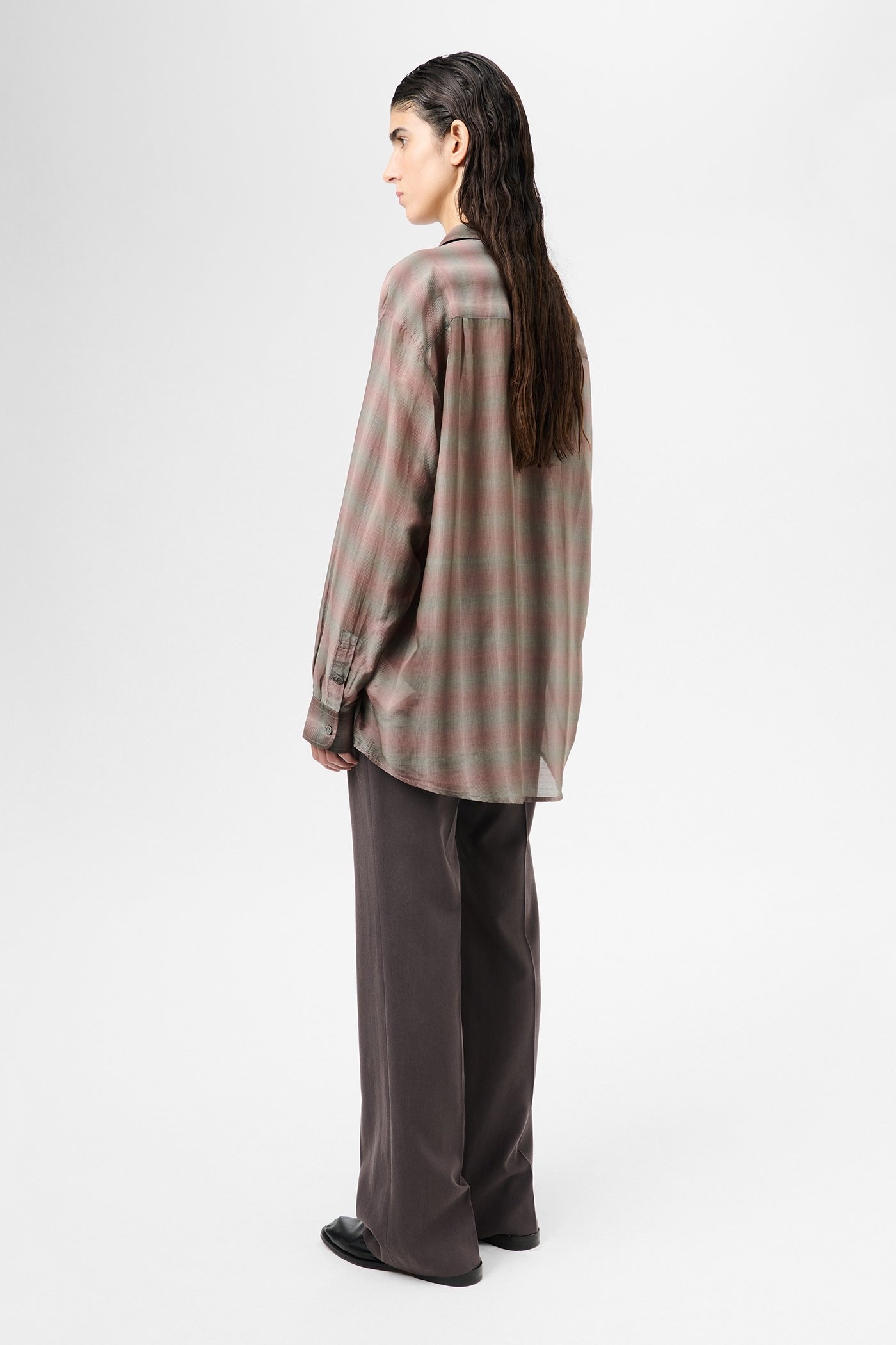 Favourite Shirt Screen Check Sheer Cotton Silk - 4