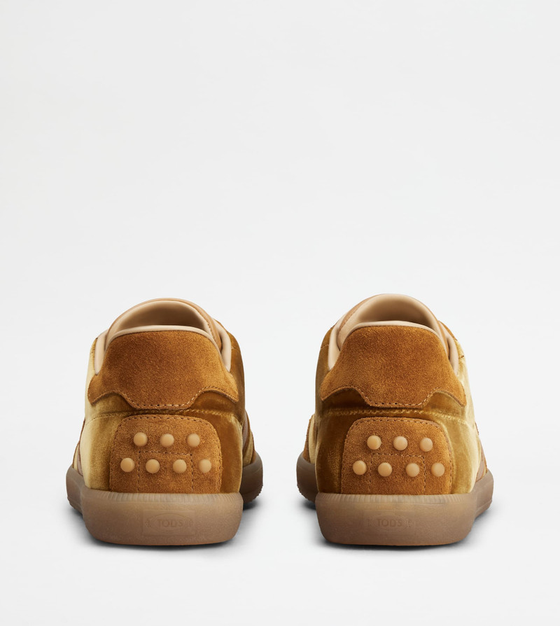 Tod's TOD'S TABS SNEAKERS IN VELVET AND SUEDE - BROWN outlook