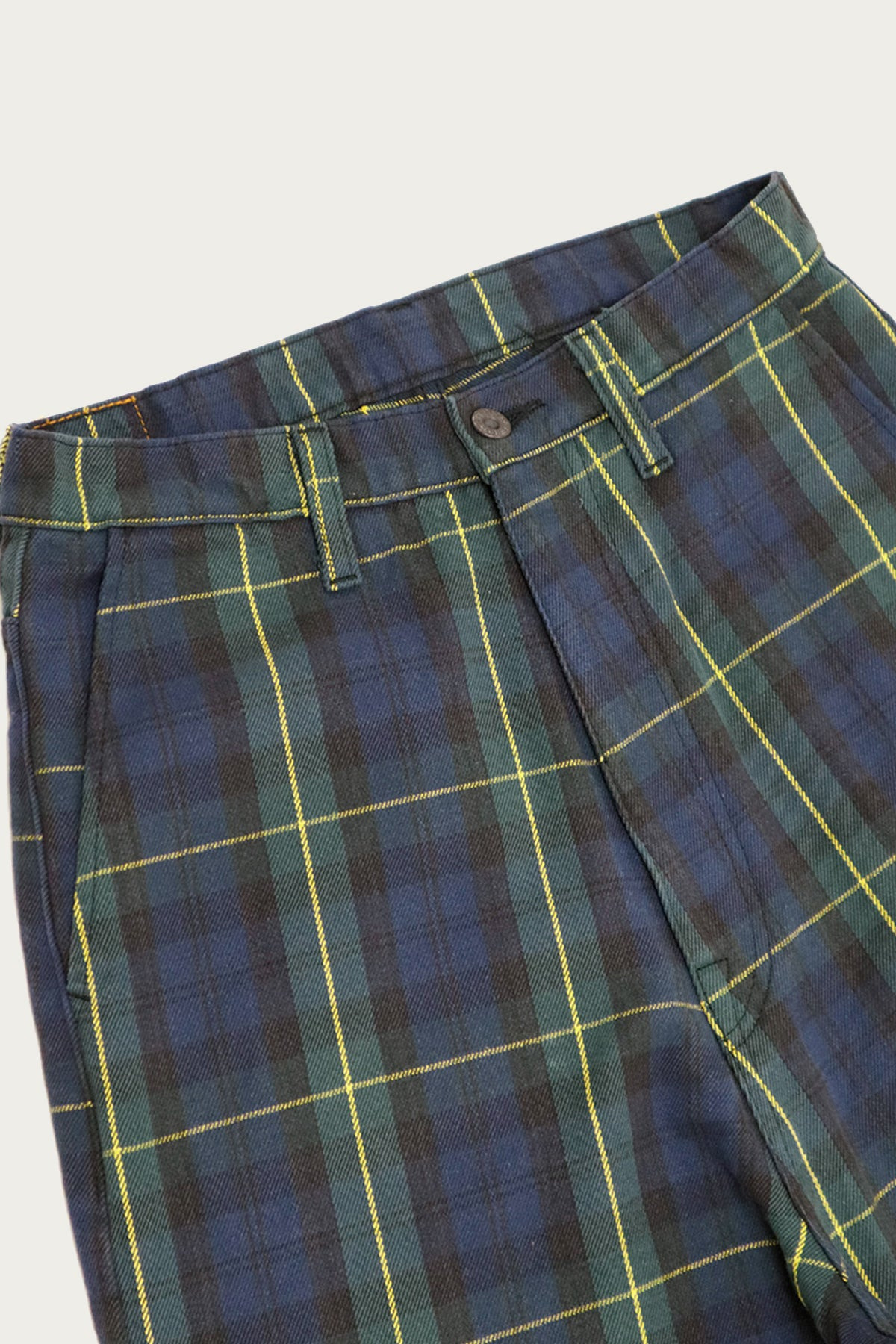 11oz Tartan Check PORT Baggy Pants - Navy - 3