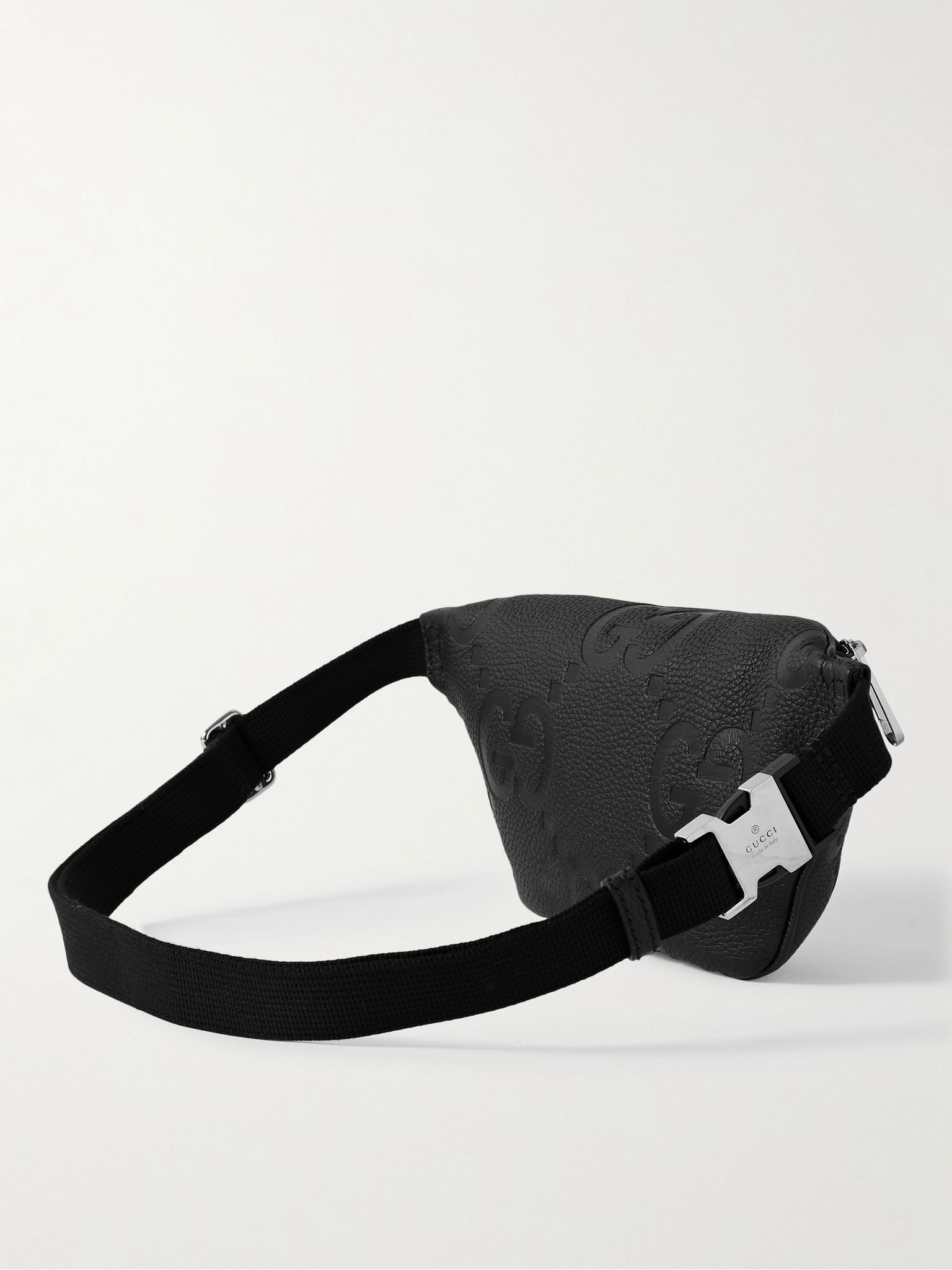 Logo-Debossed Full-Grain Leather Belt Bag Black - 3